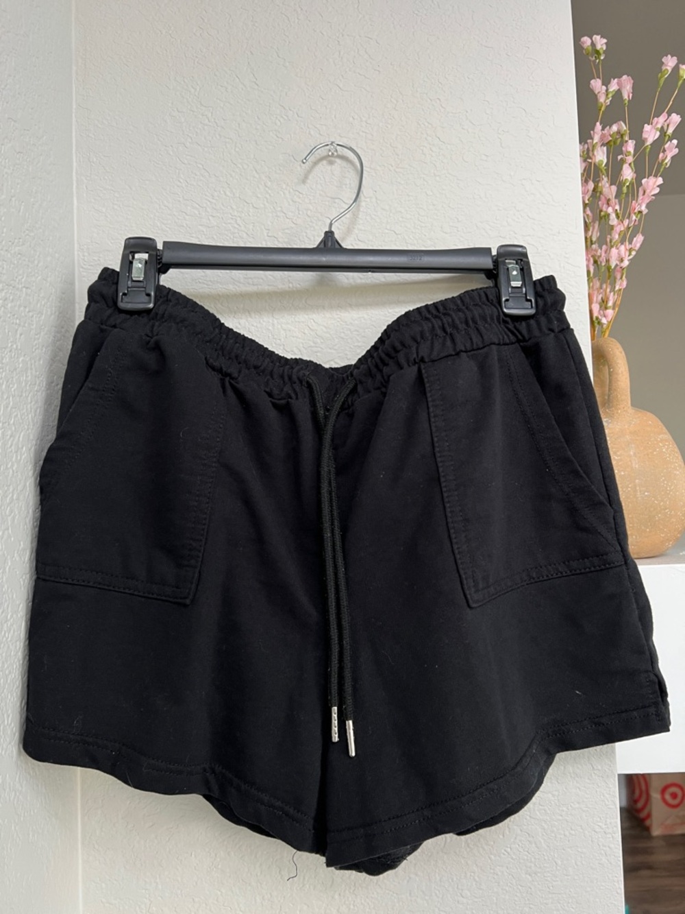 Black Drawstring Pull-On Women's Shorts